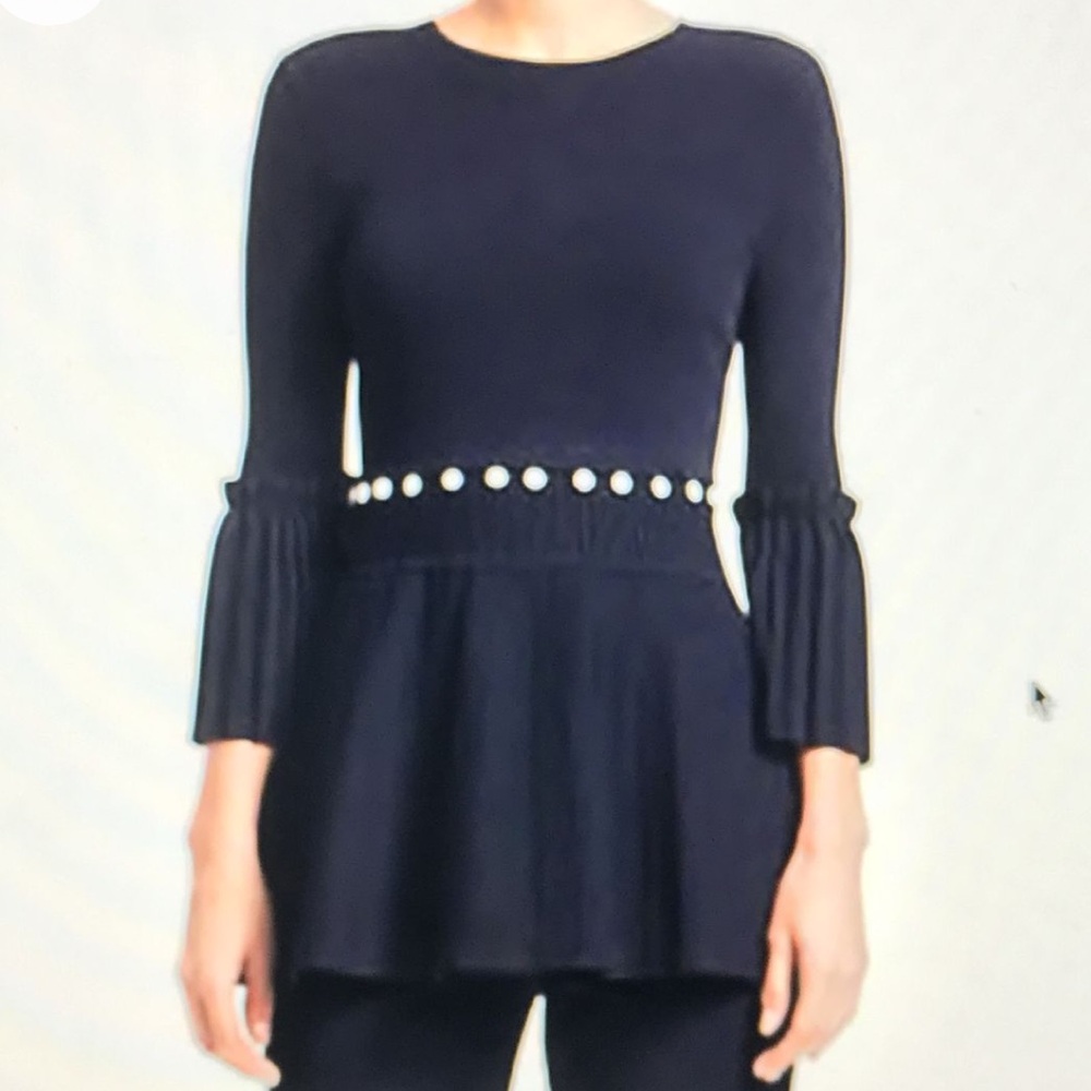 Kenar Black Bell Sleeve Sweater with Stud
Embellishments